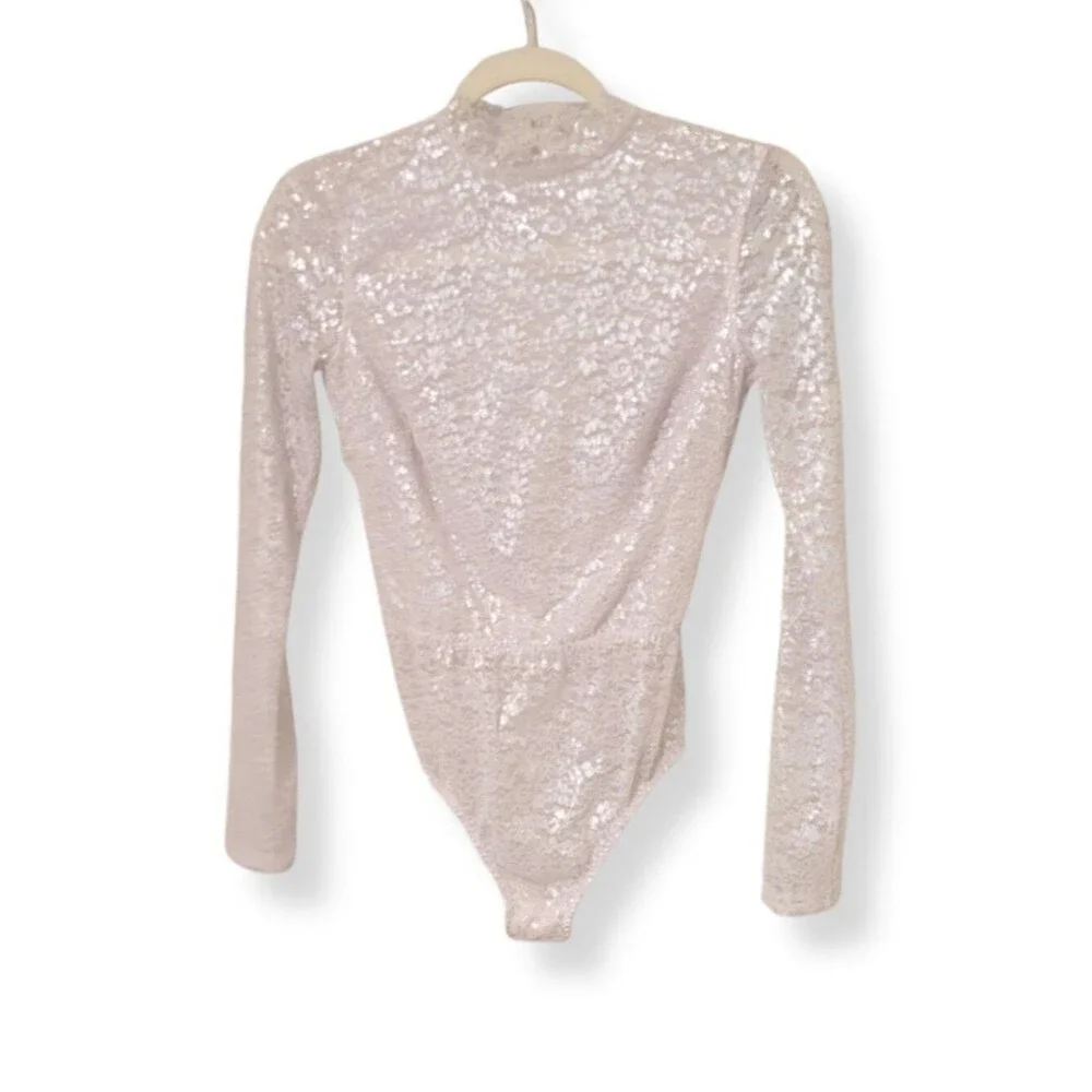 Victoria's Secret Sparkly Lace Light Pink Bodysuit. Size . NEW - Picture 5 of 6